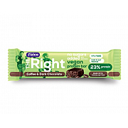 imageFizico, The Right Vegan Protein Bar, baton proteic cu proteine vegetale si cafea, acoperit cu ciocolata neagra, fara zaharuri adaugate, cu indulcitori, 40g